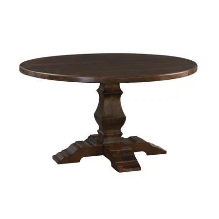 Customizable Solid Wood 60" Dining Table with Pedestal Base