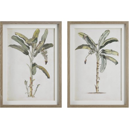 Banana Palm Framed Prints, Set/2