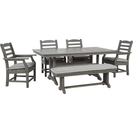 Dining Set w/ 4 Chairs & Bench