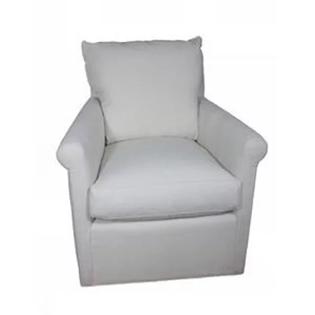 Upholstered Swivel Chair with Feather Lux Seat Cushion