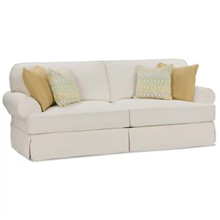 Traditional 2 Seat Sofa With Slipcover and Welting