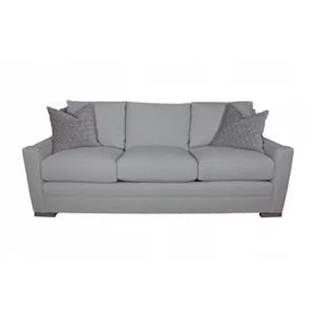 Customizable Sofa 3 Cushion Sofa with Mid-Century Arms and Mid Metro Legs