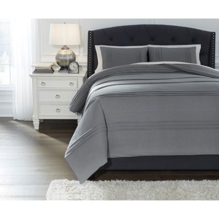 Queen Mattias Slate Blue Comforter Set