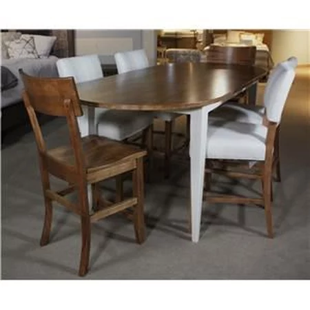 Customizable 7 Piece Set with 6 Counter Stools and Counter Height Table