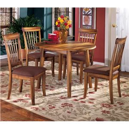 5-Piece Drop Leaf Table & Upholstered Side Chair Set