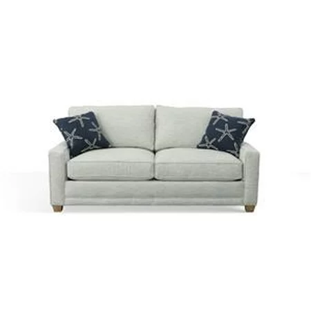 Customizable Sofa with Track Arms, Tapered Legs and Boxed Back Cushions