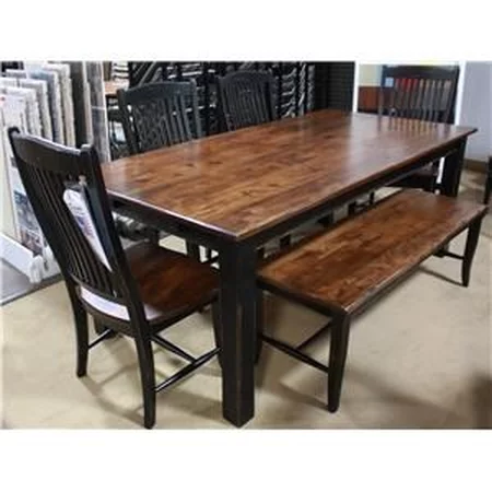 7 Piece Rectangular Dining Set with 4 Side Chairs and a Bench