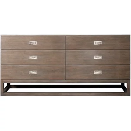Contemporary Wood 6-Drawer Dresser 