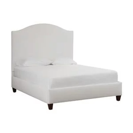 Queen Bed with Walnut Colored Tapered Legs