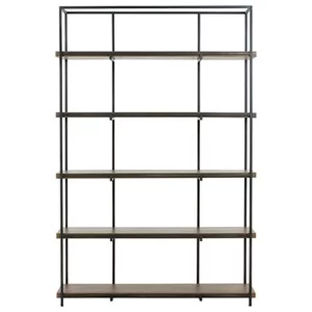 Contemporary Open Bookcase with Metal Frame