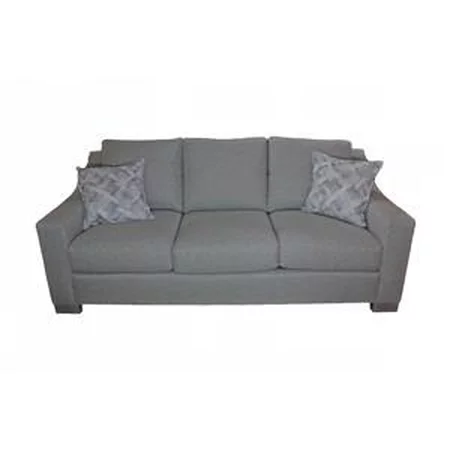 Customizable 3 Seat Sofa with Sloped Arms and Block Feet