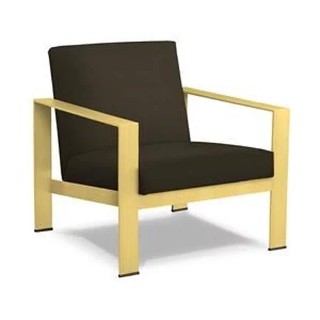 Champagne Brass Upholstered Accent Chair