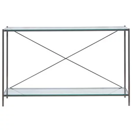 Metal Sofa Table with Tempered Glass