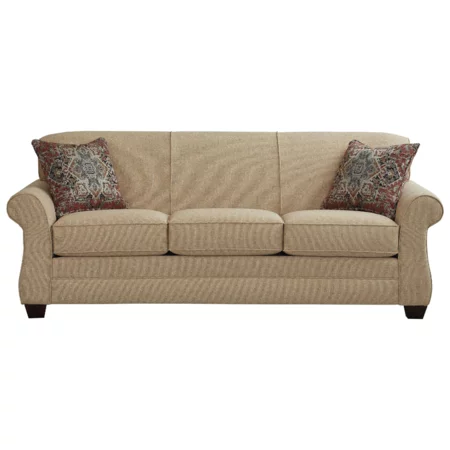 Transitional Sofa Sleeper with Rolled Arms