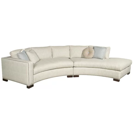 Curved One Arm Bennett Sectional with Chaise