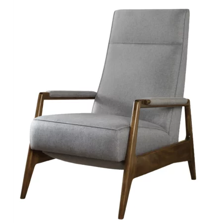 Contemporary Woodley Recliner with Exposed Wood Arms