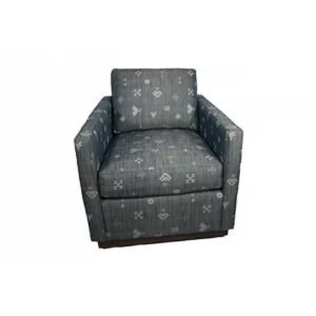 Upholstered Swivel Accent Chair with Wooden Base