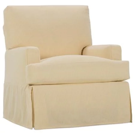 Casual Small Swivel Glider Chair with Slipcover