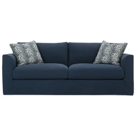 Transitional Sofa with Tapered Arms and Slipcover