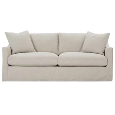 Transitional Sofa with Loose Pillow Back and Slipcover