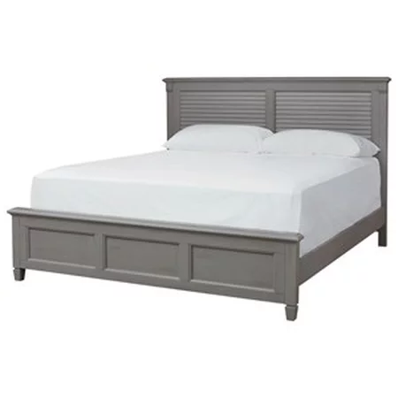 Costal Queen Louvered Bed with Turned Legs