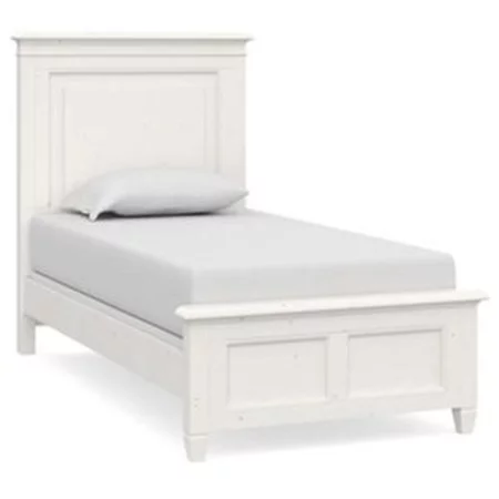 Costal Twin Panel Bed with Turned Legs