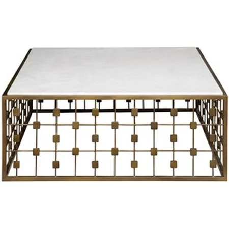 Sparkle Square Cocktail Table with Marble Top