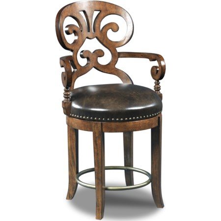 Jameson Traditional Leather Counter Stool