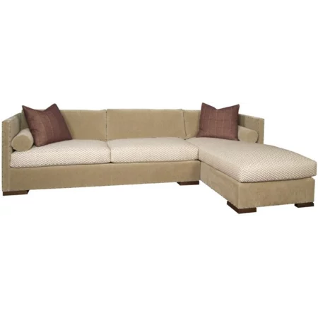 Contemporary Oakwood Sectional with Chaise